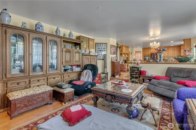a living room with furniture and a couch