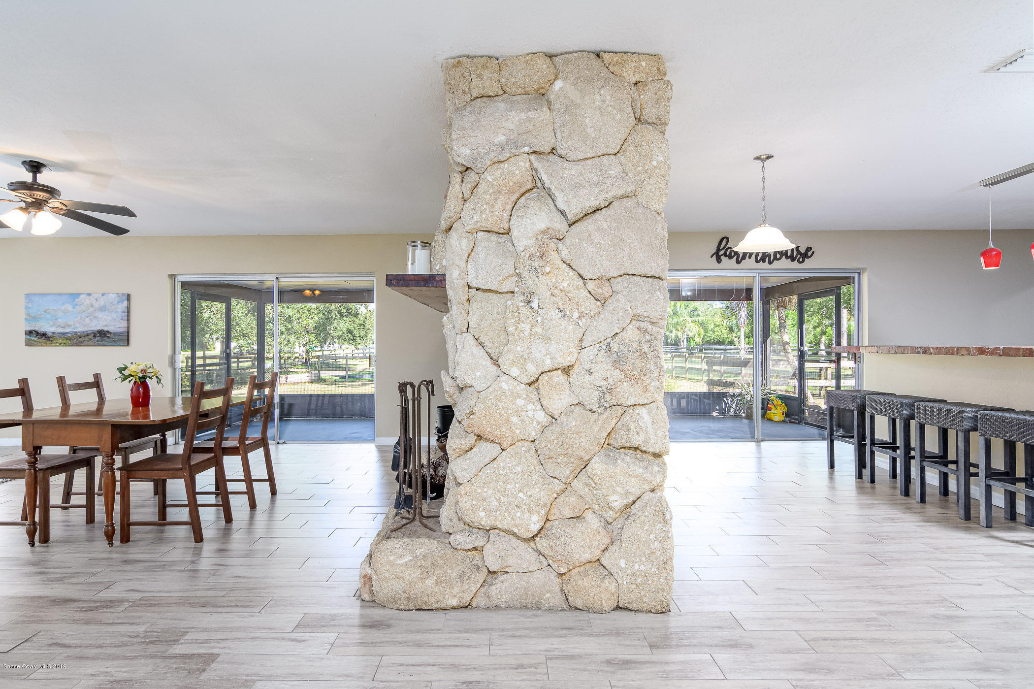 2160 Friday Road Cocoa, FL 32926 - Photo 17 of 73 Dining/Fireplace/Kitchen