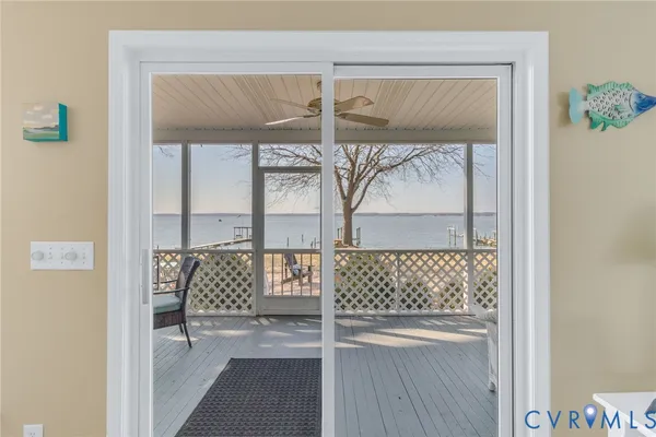 a view of front door with a chair