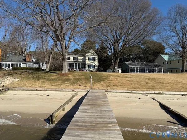 a view of swimming pool with seating space