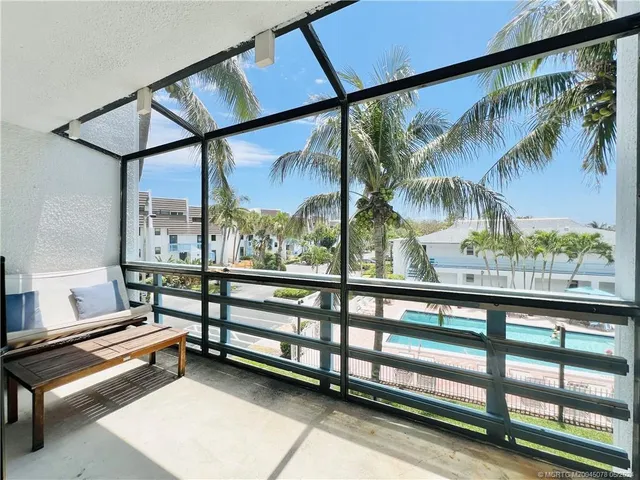 a view of building from a balcony