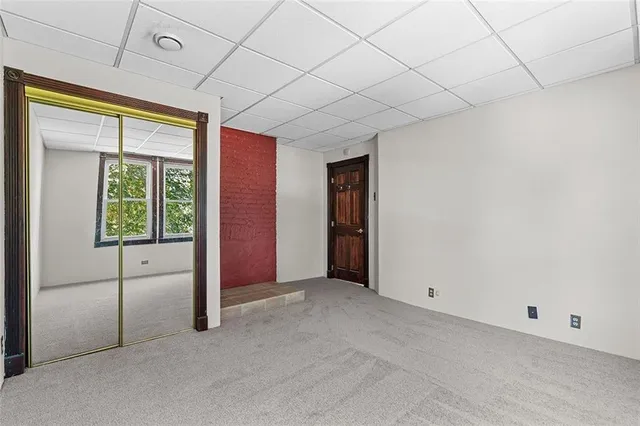 an empty room with windows