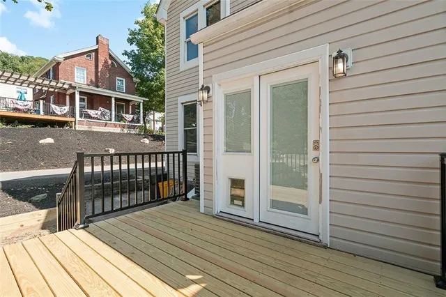 a view of a house with wooden floor