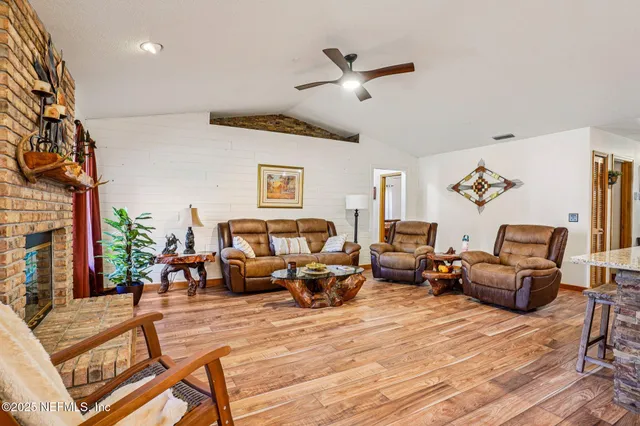 a living room with furniture