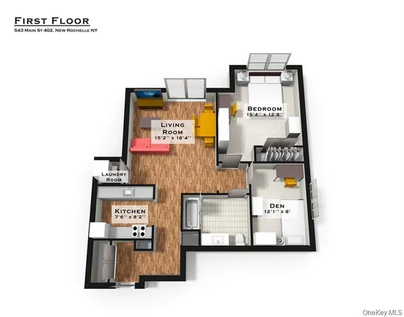 a picture of a bench in front of a building