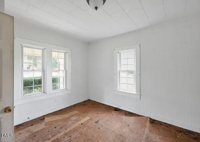 an empty room with a window