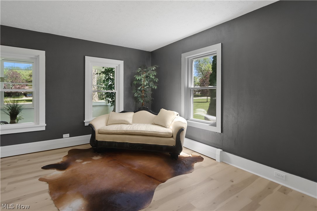 2926 Burns Road Madison, OH 44057 - Photo 17 of 37 Sitting room with wood-type flooring, plenty of natural light, and baseboard heating