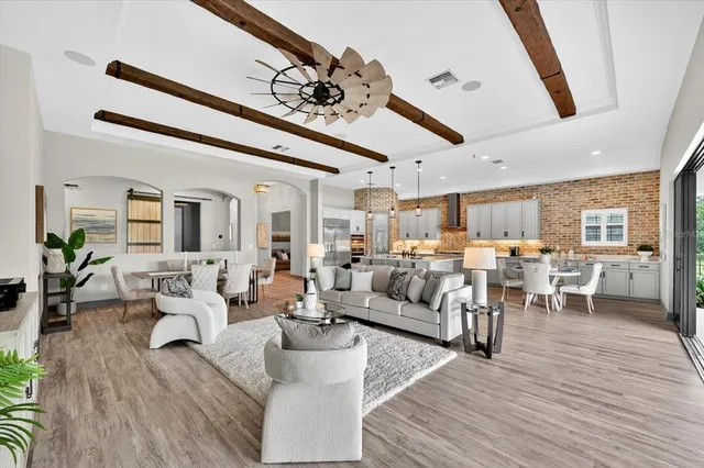 a kitchen with a sink stove and refrigerator