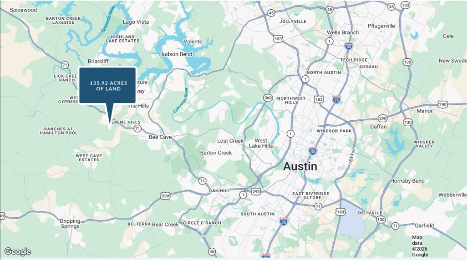 17318 Hamilton Pool Road Austin, TX 78738 - Photo 20 of 21 An overview map pinpoints the exact location of this expansive acreage property west of Austin.
