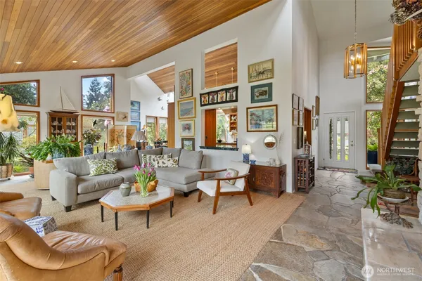 a living room with furniture