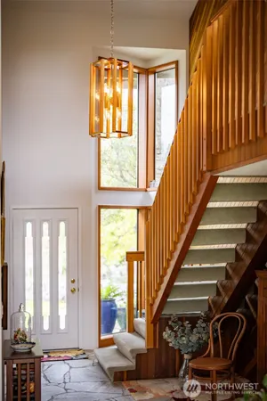 a view of an entryway with staircase