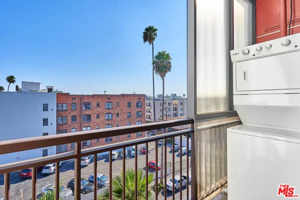 a view of building from balcony