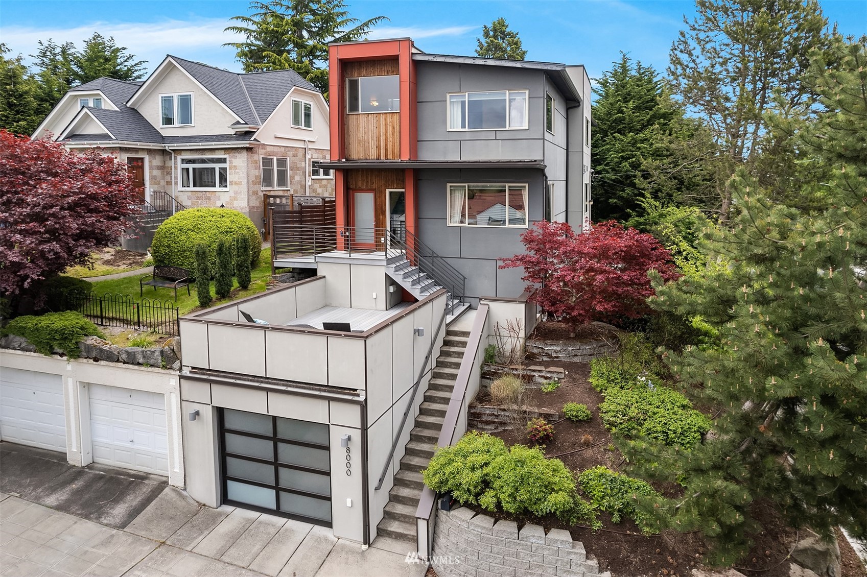 front view of a house with a yard