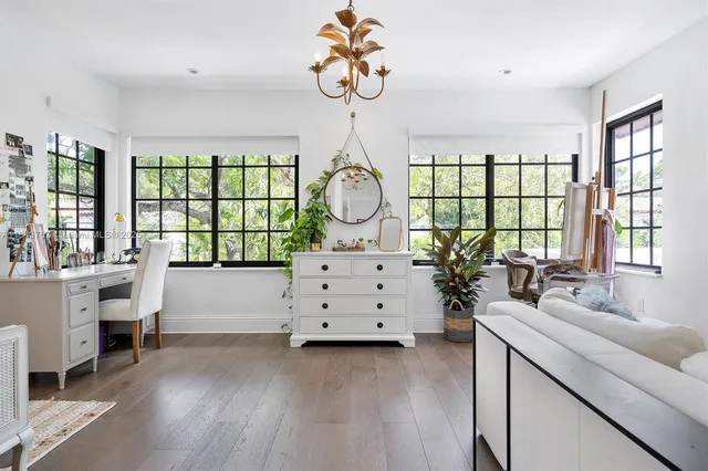 a picture of a bench in room