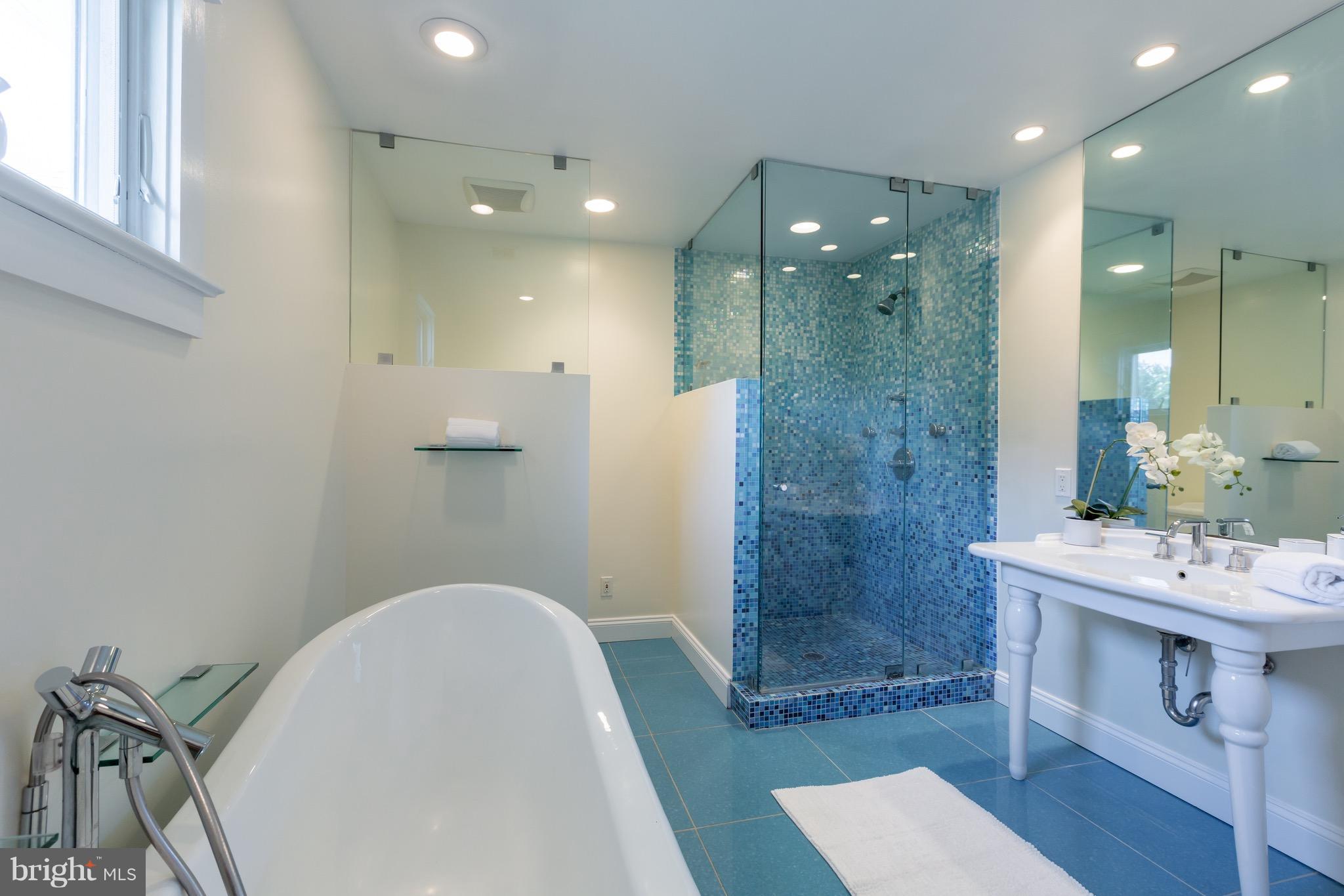 4926 43rd Place Northwest Washington, DC 20016 - Photo 13 of 23 a bathroom with a sink a toilet and shower