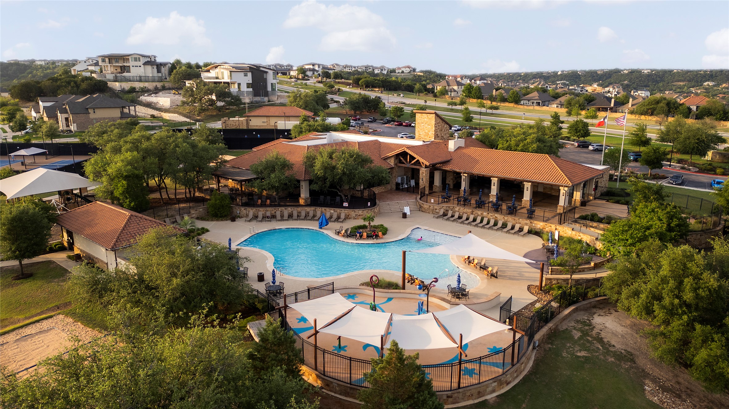 2033 Portobello Road Leander, TX 78641 - Photo 8 of 40 an aerial view of a house with outdoor space patio and lake view