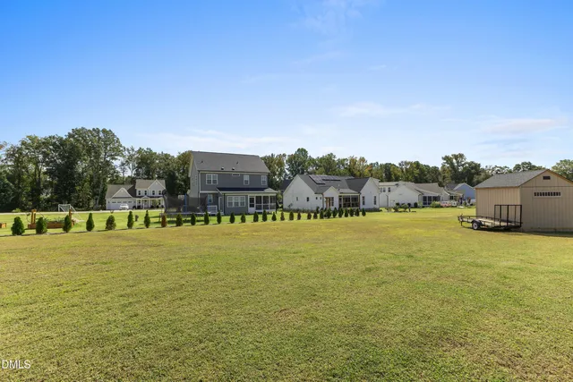 a view of a lake with houses