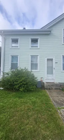 a view of backyard of house
