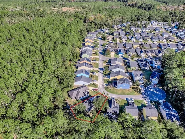 an aerial view of multiple house