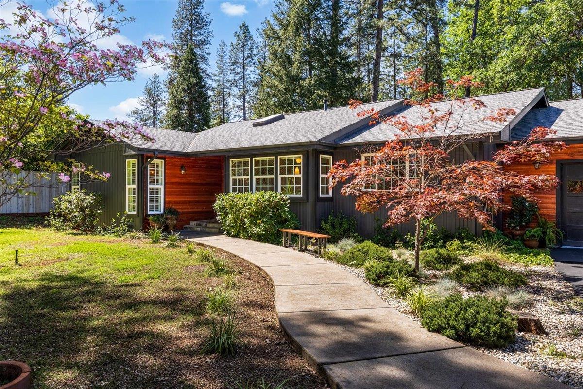 16856 Scott Way Grass Valley, CA 95949 - Photo 6 of 67 a view of a white house with a yard and potted plants