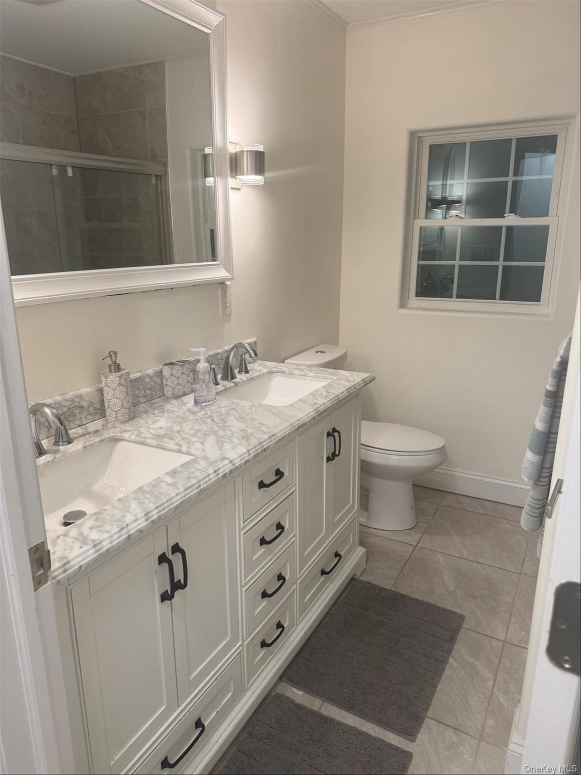 198 Pleasant Ridge Road Poughquag, NY 12570 - Photo 21 of 27 a bathroom with a granite countertop sink toilet and mirror