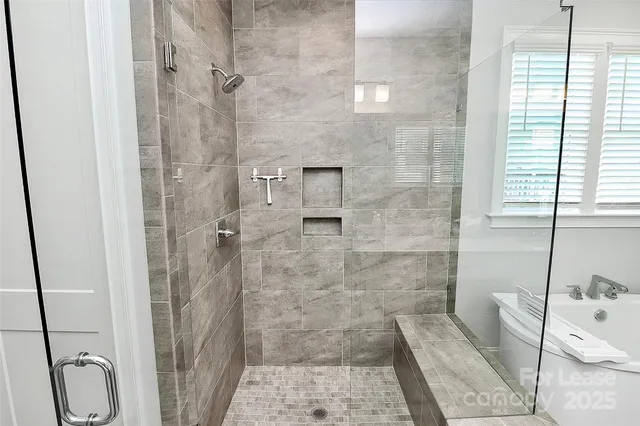 a bathroom with a shower