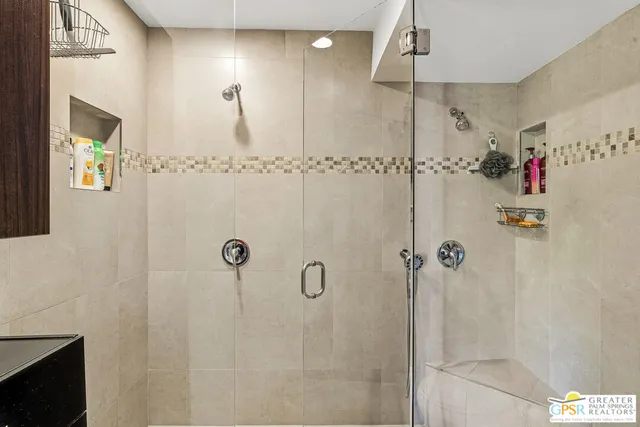 a bathroom with a shower