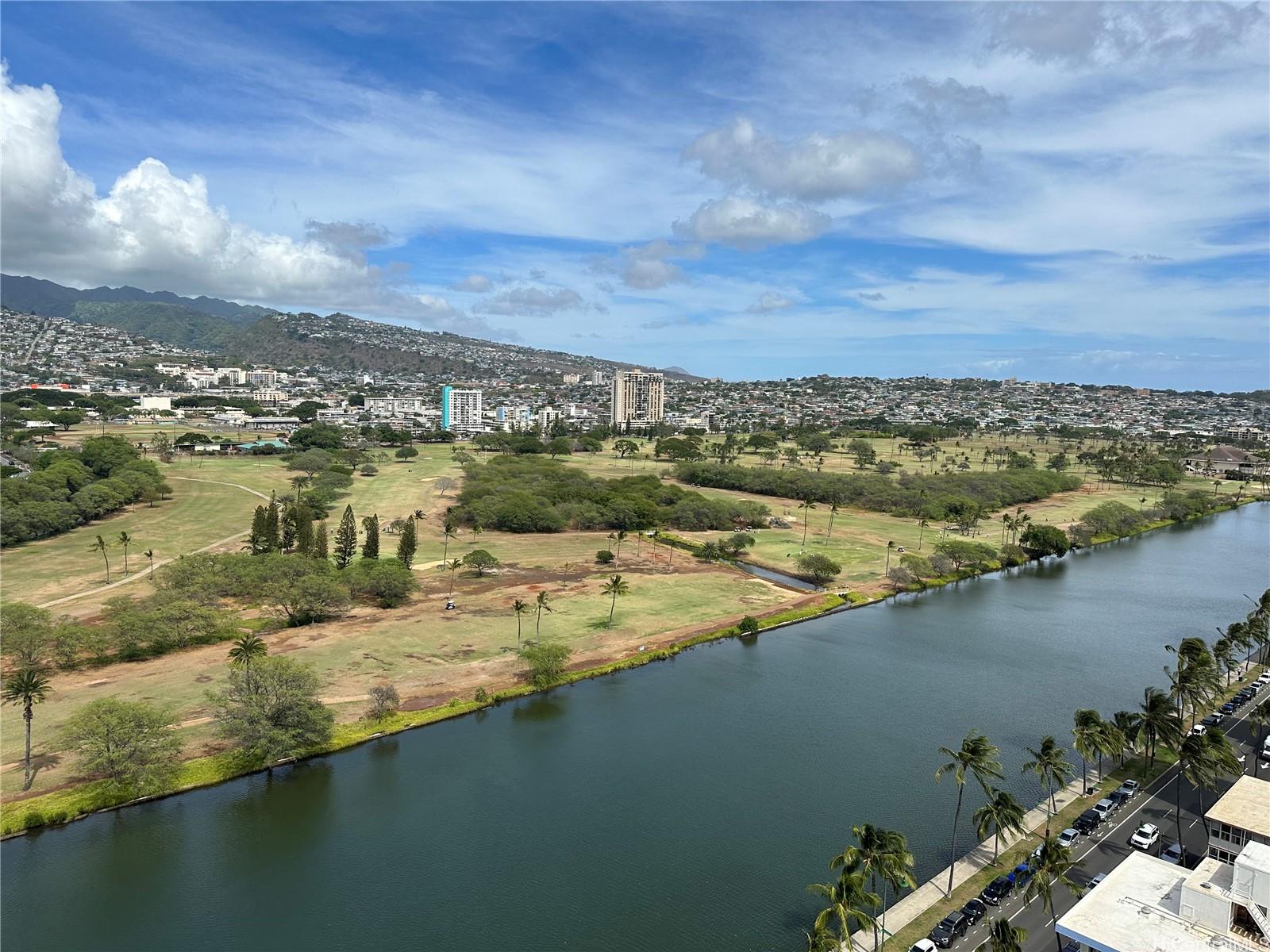 a view of a city with lake