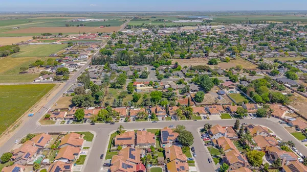 an aerial view of a city