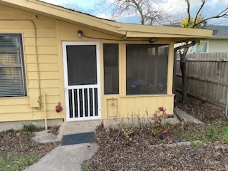 a front view of a house with a outdoor space