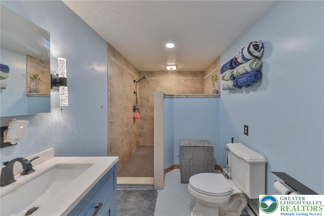 257 Hoffman Road Wind Gap, PA 18091 - Photo 9 of 52 a bathroom with a sink a toilet and shower