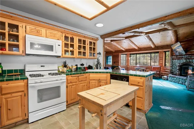 a kitchen with a stove a sink and a refrigerator
