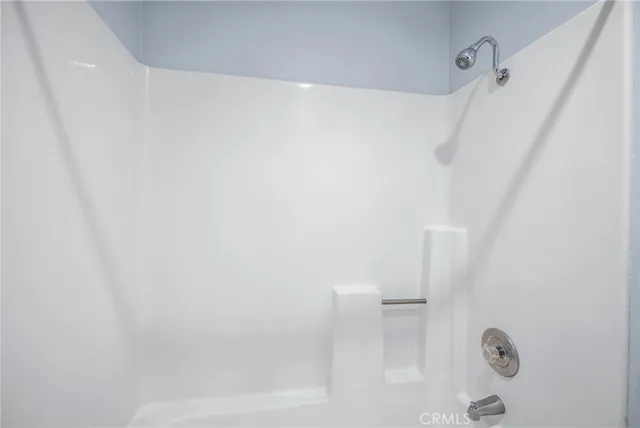 a close view of a bathtub in bathroom