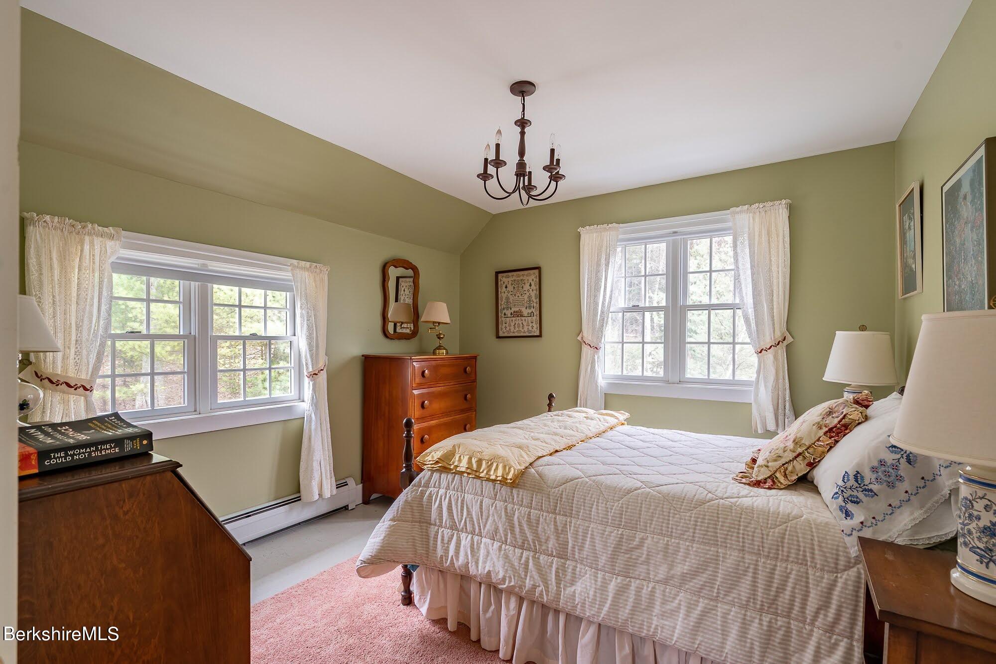 78 Mountain Road South Egremont, MA 01258 - Photo 33 of 34 a bedroom with a bed chandelier and a window