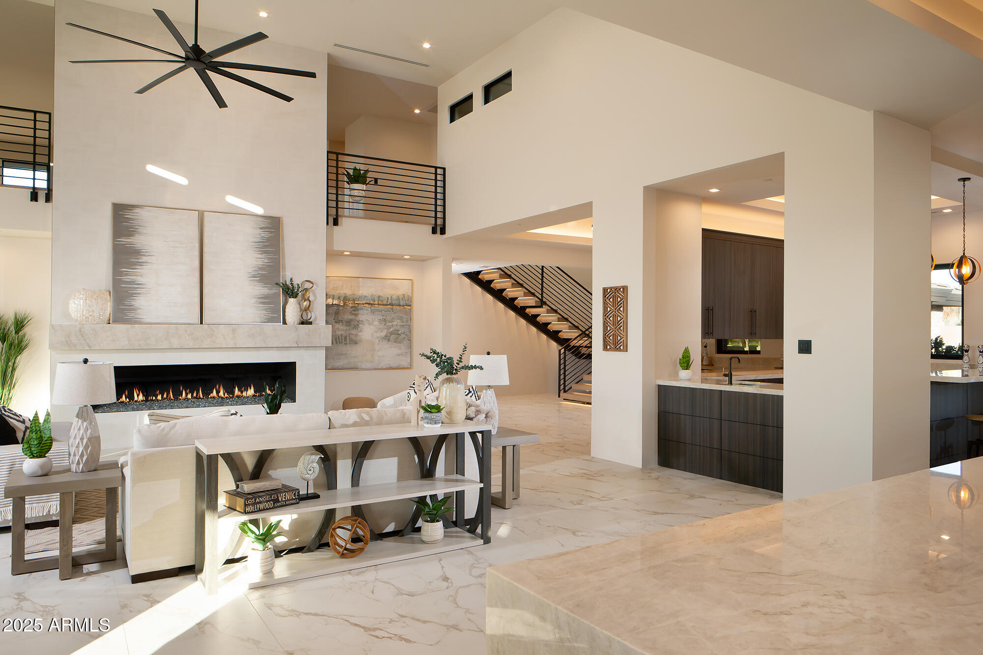 29646 North 109th Place, Unit 128 Scottsdale, AZ 85262 - Photo 5 of 45 a living room with furniture and a fireplace