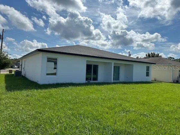 a house with a backyard