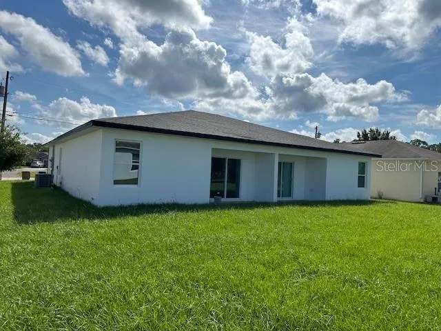 a house with a backyard