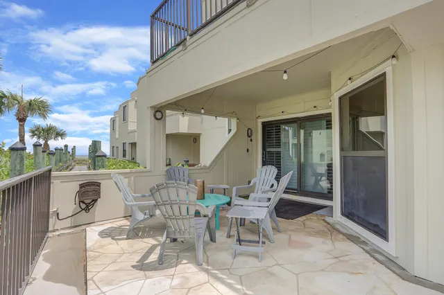 a view of an outdoor seating area
