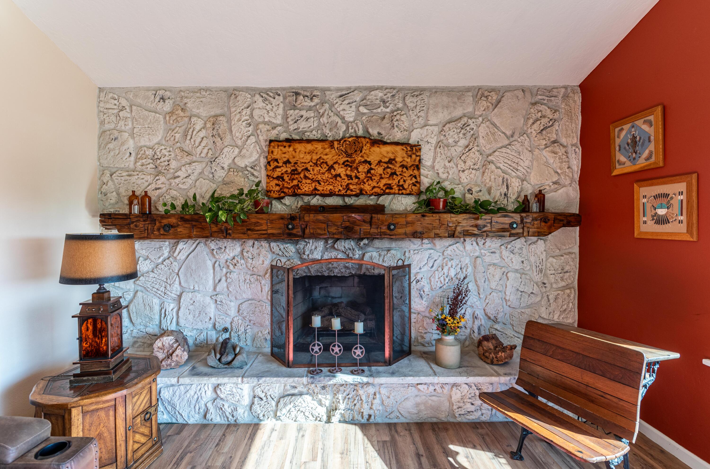 21970 Highline Road Tehachapi, CA 93561 - Photo 25 of 68 a living room with furniture and a fireplace
