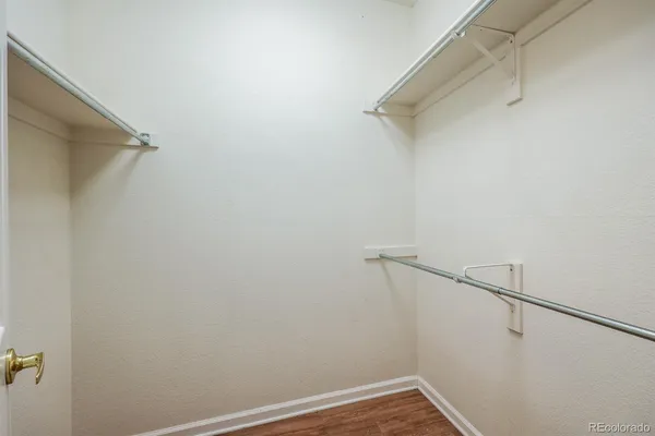 a view of small space with racks on the wall