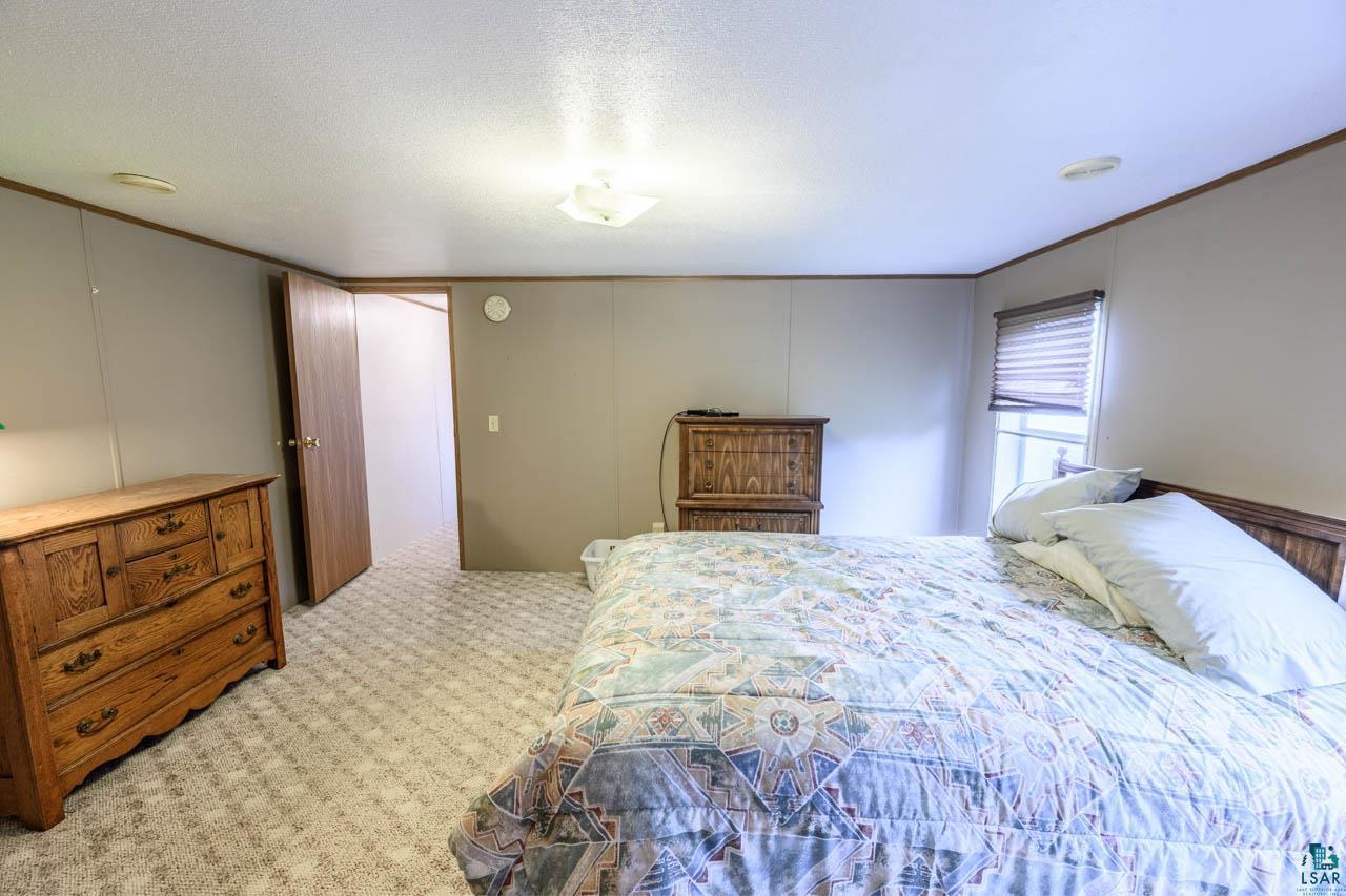 705 4th Street North Biwabik, MN 55708 - Photo 18 of 29 Carpeted bedroom with a window featuring blinds and a ceiling-mounted light fixture