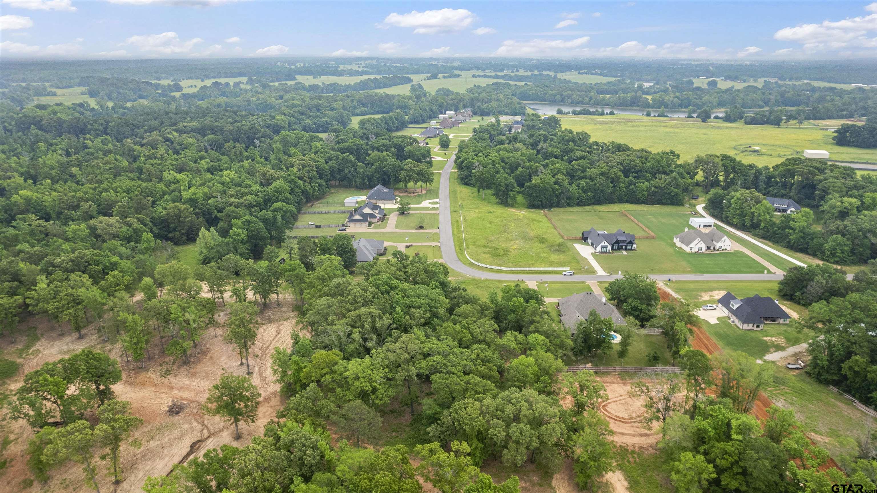 21156 Gatlinburg Road Bullard, TX 75757 - Photo 3 of 5 an aerial view of a house with a garden and lake view