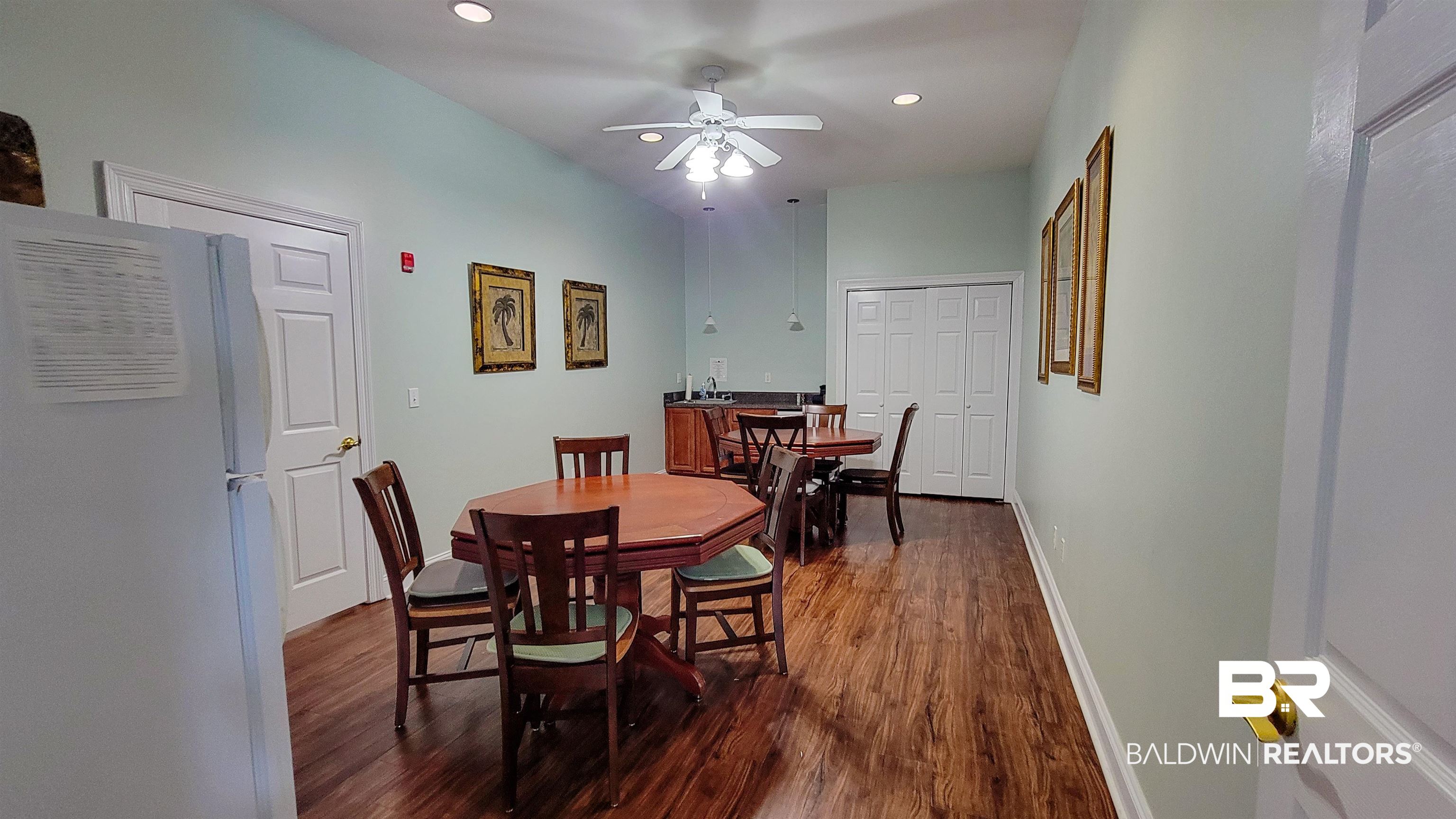 214 Hemingway Loop Foley, AL 36535 - Photo 65 of 67 Dining room featuring ceiling fan, dark wood-type flooring, and recessed lighting