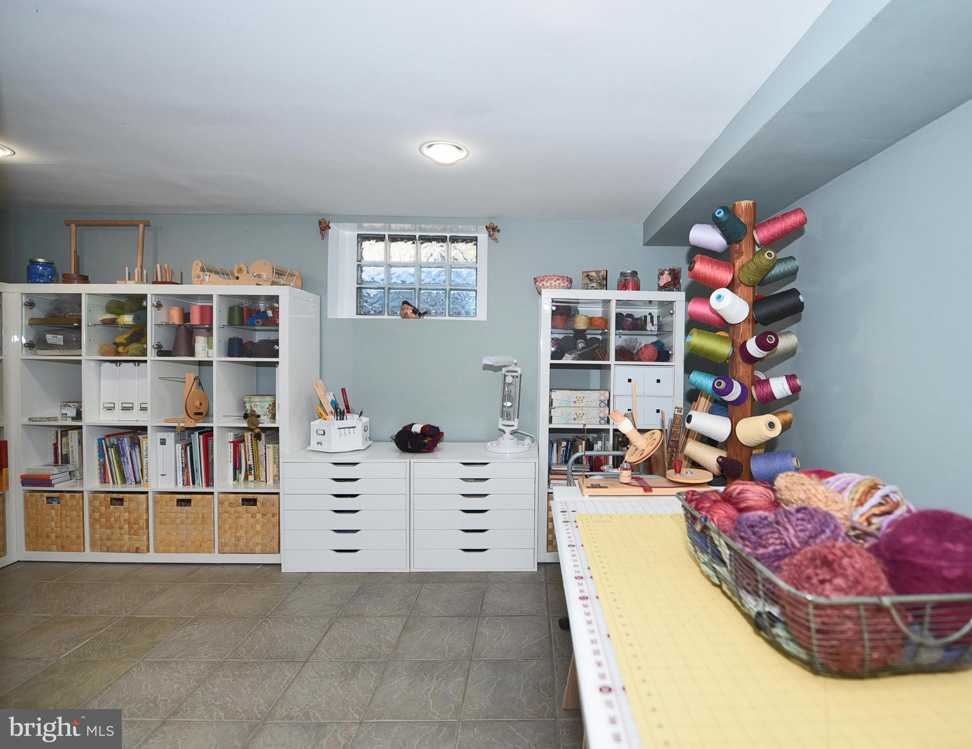 709 Hollen Road Baltimore, MD 21212 - Photo 22 of 30 Built in Shelving on Lower Level + Tiled Floor
