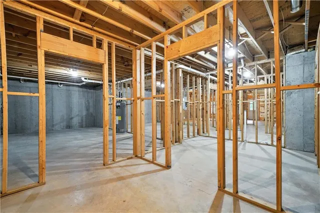 a view of balcony with wooden floor