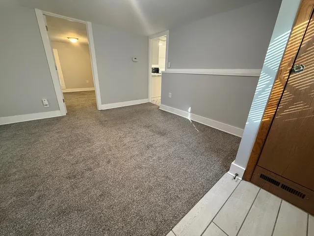 an empty room with closet