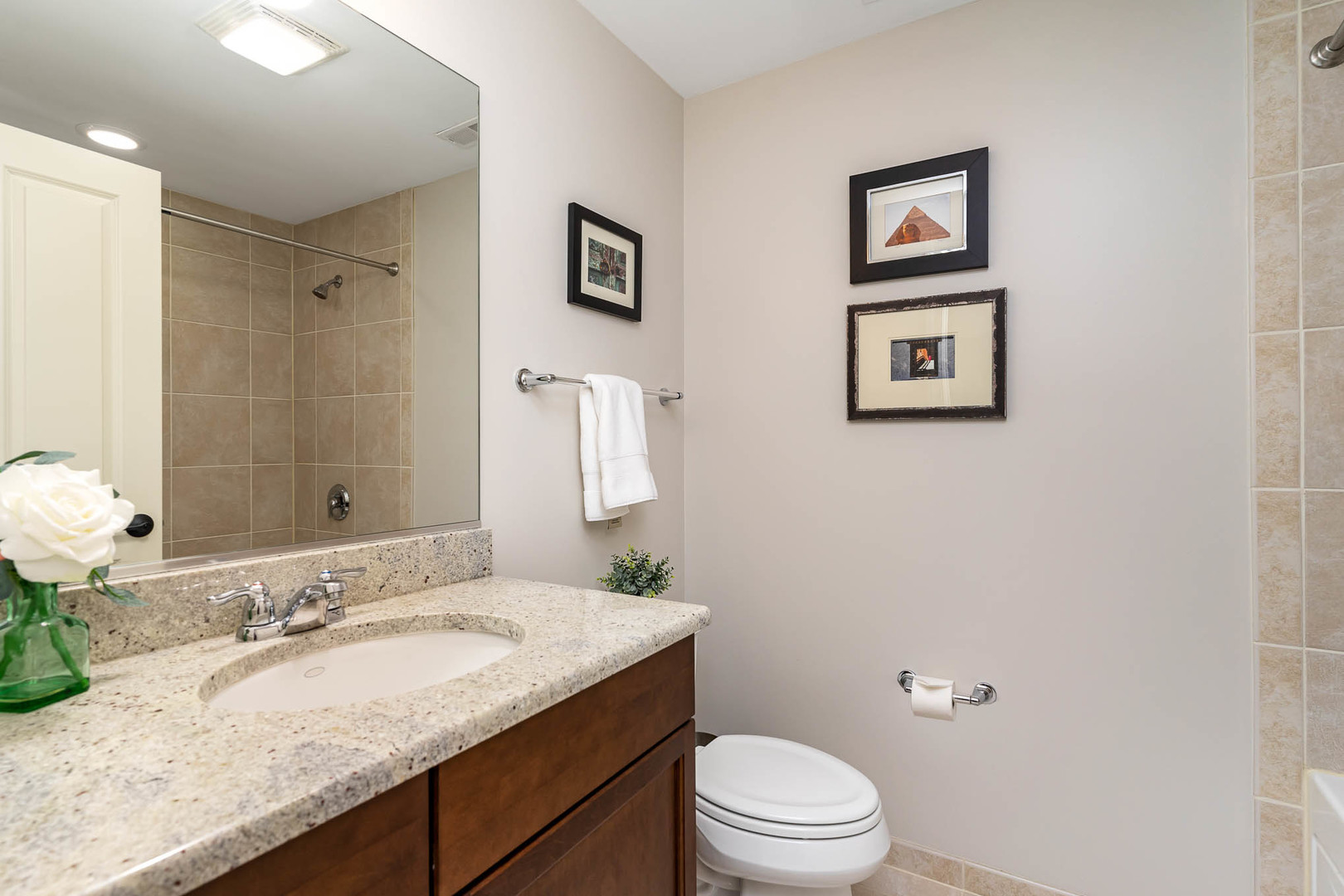 720 Green Bay Road, Unit 2E Winnetka, IL 60093 - Photo 11 of 13 a bathroom with a granite countertop sink mirror vanity and toilet