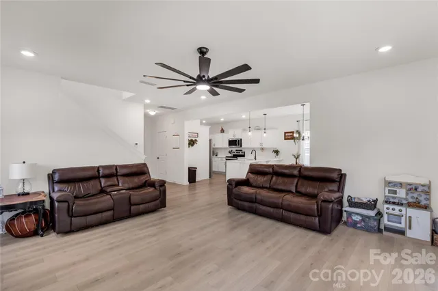 a living room with furniture