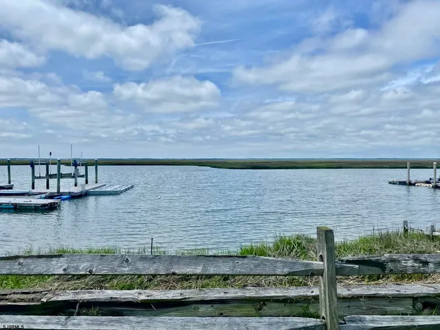 a view of a lake from a yard