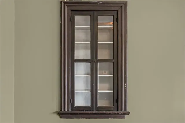 a view of a wooden door